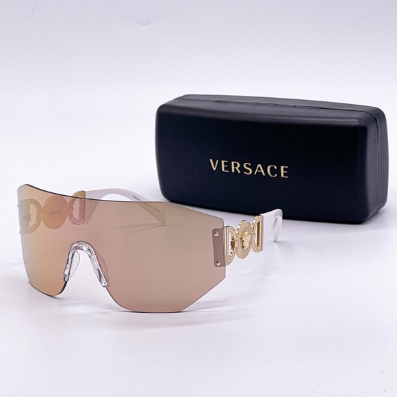 NEW VE2258 1002/7J UNISEX VERSACE SHIELD SUNGLASSES MOD 2258 10027J EYEWEAR - Picture 2 of 14